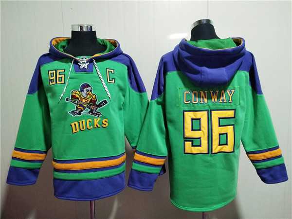 Men's Anaheim Ducks #96 Charlie Conway Green Ageless Must-Have Lace-Up Pullover Hoodie,We sell and wholesale Men's Anaheim Ducks #96 Charlie Conway Green Ageless Must-Have Lace-Up Pullover Hoodie on line form chian!